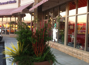 commercial planter in front of restaurant